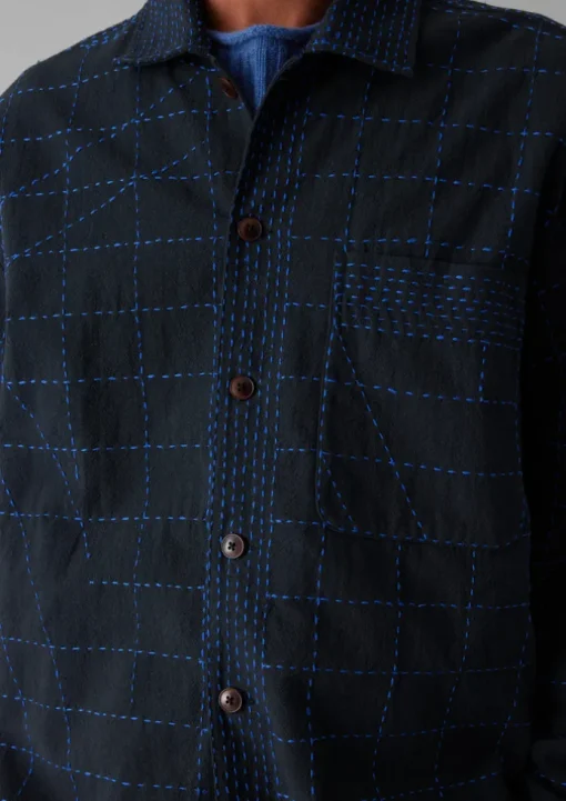 Abstract Embroidered Kantha Shirt