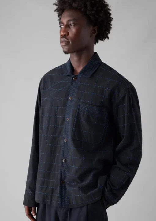 Abstract Embroidered Kantha Shirt