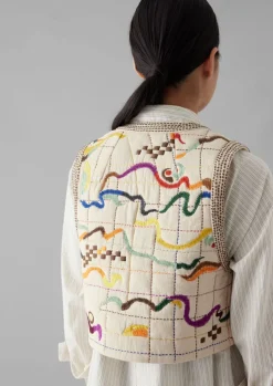 Abstract Hand Embroidered Gilet