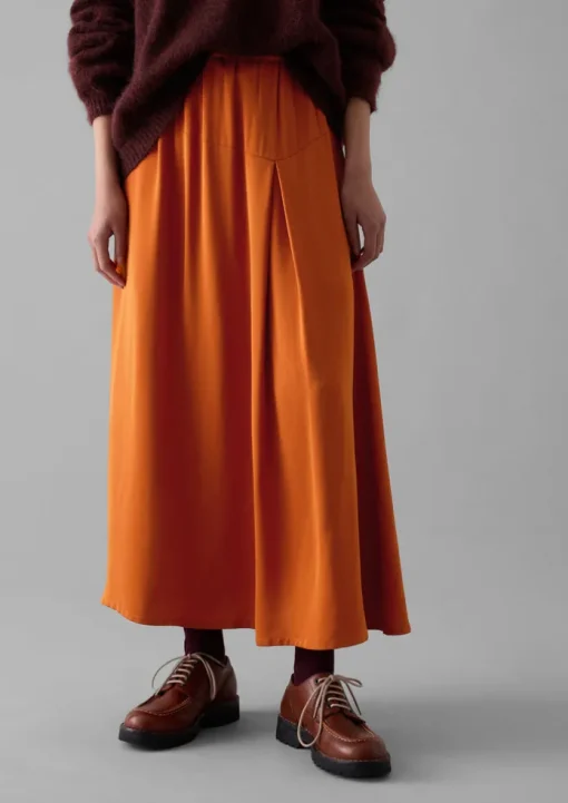 Asymmetric Satin Crepe Skirt
