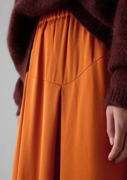 Asymmetric Satin Crepe Skirt