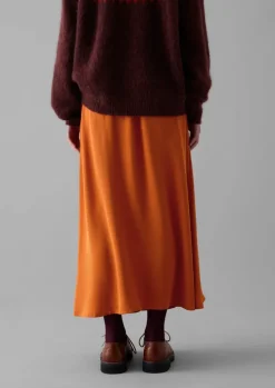 Asymmetric Satin Crepe Skirt