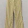 Cotton Canvas Kick Flare Trousers