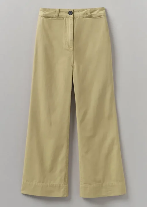 Cotton Canvas Kick Flare Trousers