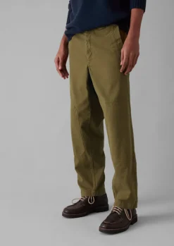 Cotton Canvas Tapered Trousers
