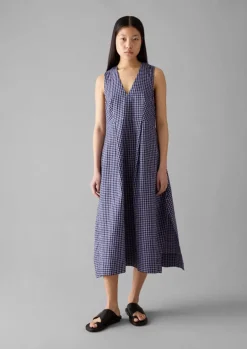 Cotton Gingham Seersucker Dress