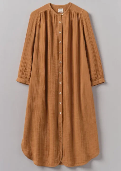 Crinkle Cotton Kaftan Nightdress