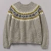 Fair Isle Yoke Mohair Blend Easy Sweater