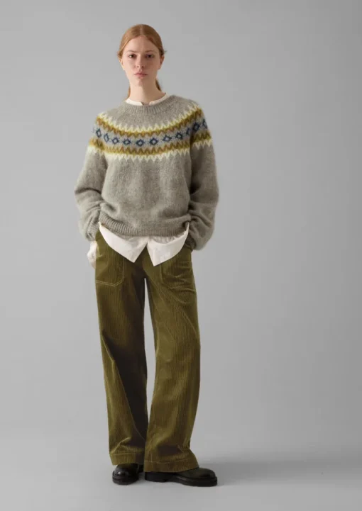 Fair Isle Yoke Mohair Blend Easy Sweater