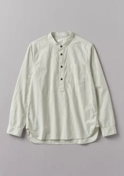 Grandad Collar Stripe Pullover Shirt