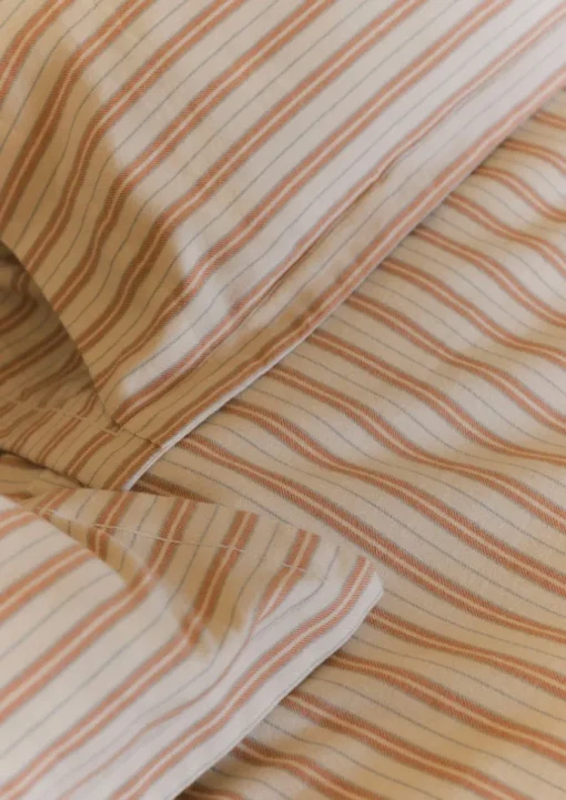 Ines Flannel Stripe Cotton Oxford Pillowcase Set