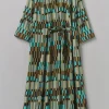 Irregular Check Print Tie Front Dress