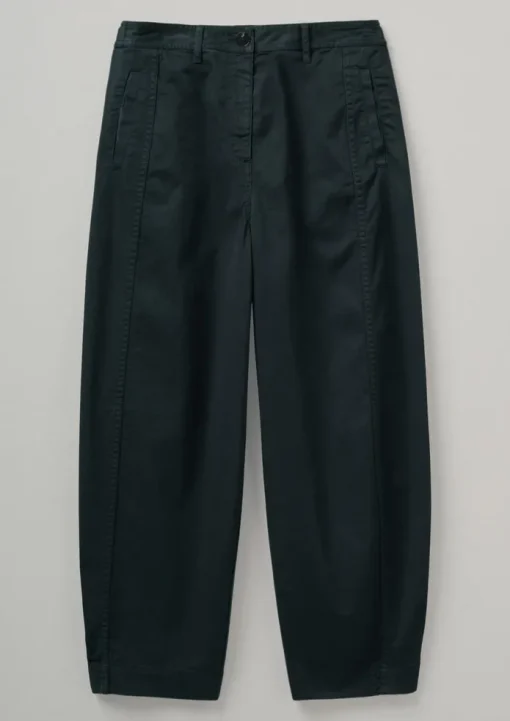 Kathe Flat Front Cotton Twill Trousers
