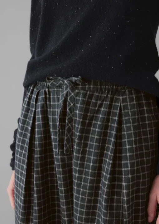 Minako Graph Check Cotton Cashmere Trousers