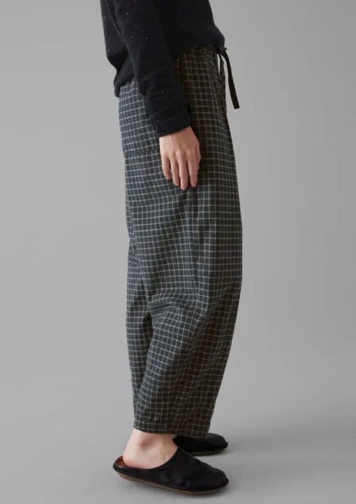 Minako Graph Check Cotton Cashmere Trousers
