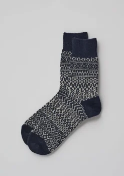Nishiguchi Kutsushita Wool Jacquard Oslo Socks