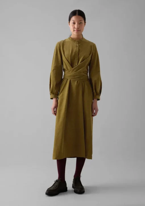 Organic Needlecord Wrap Dress