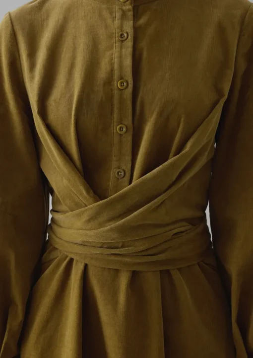 Organic Needlecord Wrap Dress