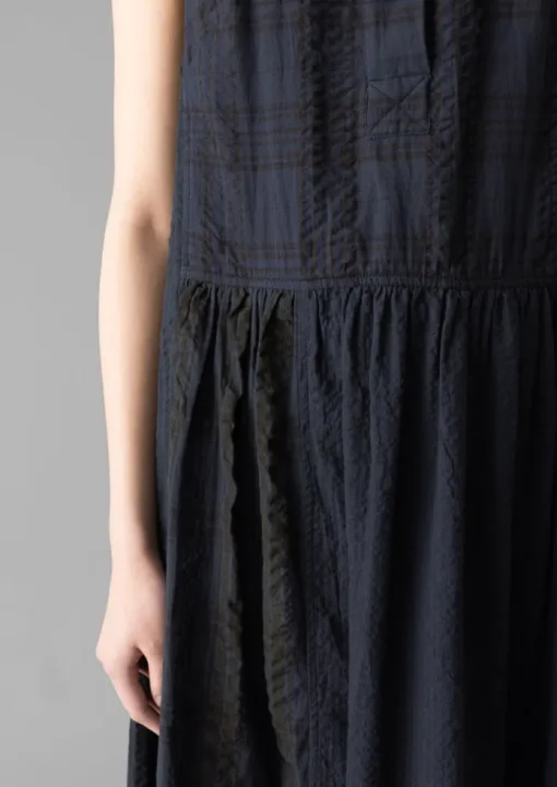 Overdyed Check Seersucker Dress