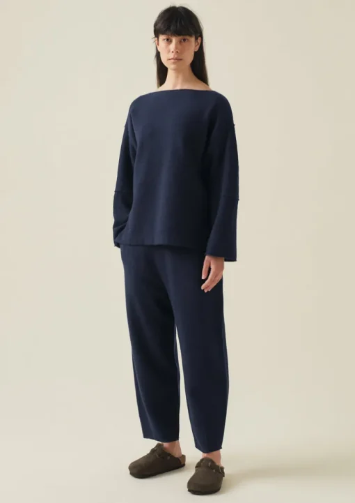 Panelled Boiled Wool Sweater