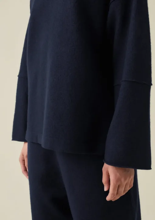 Panelled Boiled Wool Sweater