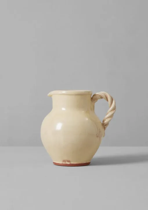 Poterie Barbotine Twisted Handle Pitcher
