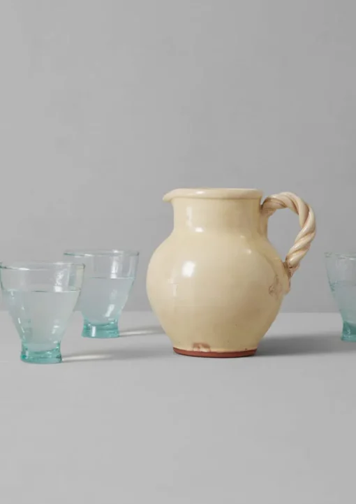 Poterie Barbotine Twisted Handle Pitcher