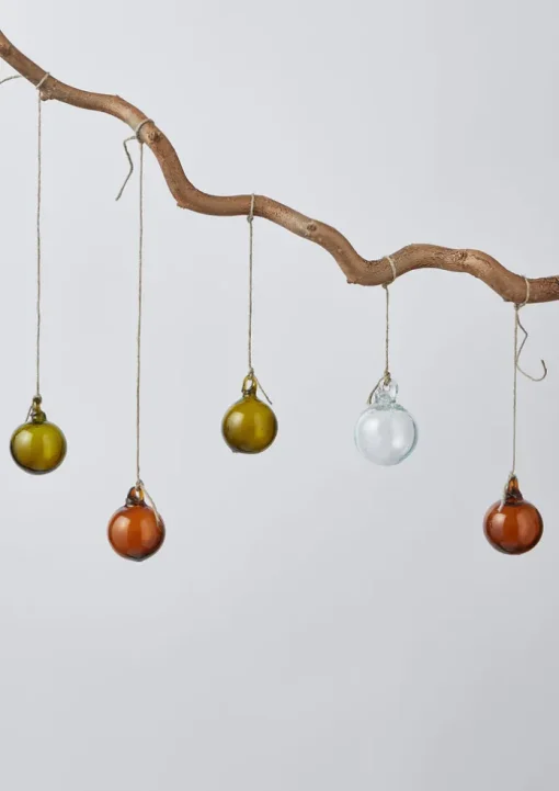 Small Hand Blown Glass Bauble Set