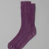 Textured Rib Cotton Marl Socks