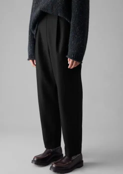 Wool Flannel Pleat Front Trousers