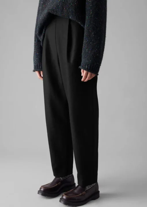 Wool Flannel Pleat Front Trousers