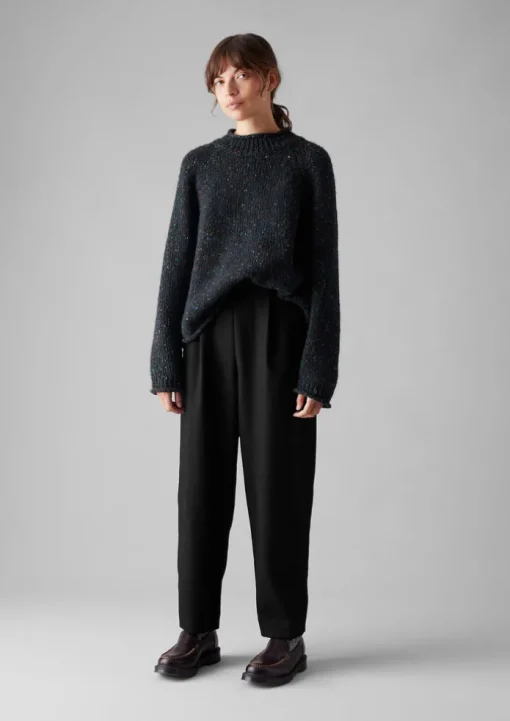 Wool Flannel Pleat Front Trousers