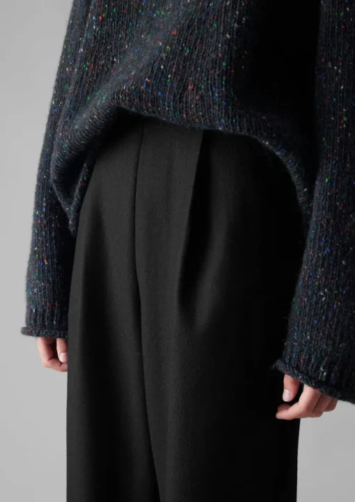 Wool Flannel Pleat Front Trousers