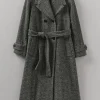 Wool Herringbone Belted Coat