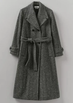 Wool Herringbone Belted Coat