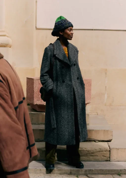 Wool Herringbone Belted Coat
