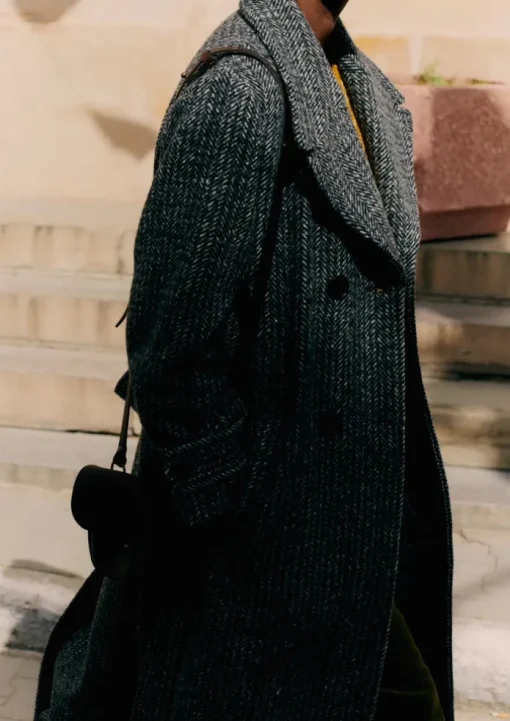 Wool Herringbone Belted Coat