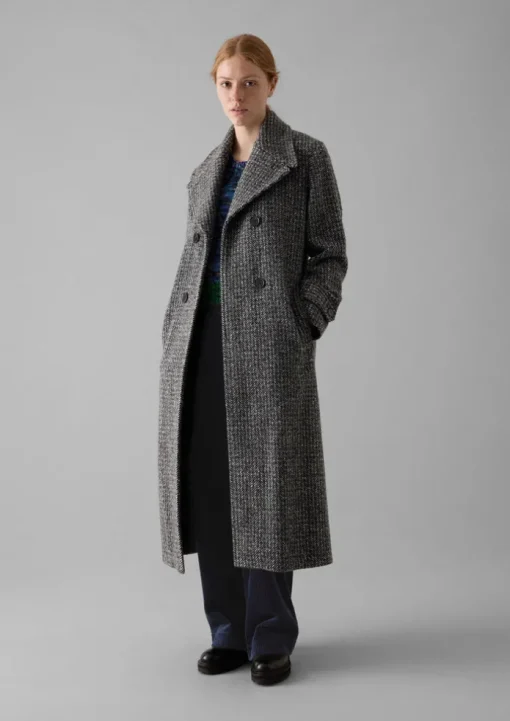Wool Herringbone Belted Coat